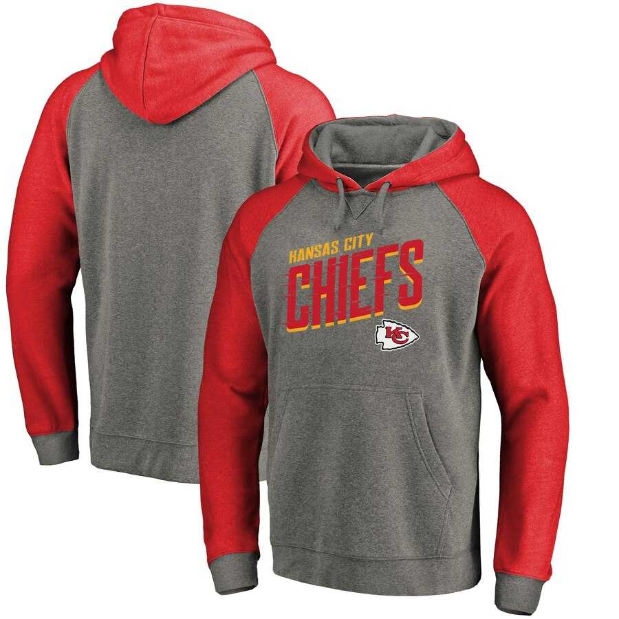 Kansas City Chiefs NFL Pro Line by Fanatics Branded Slant Strike Tri Blend Raglan Pullover Hoodie Heathered Gray,We sell and wholesale Kansas City Chiefs NFL Pro Line by Fanatics Branded Slant Strike Tri Blend Raglan Pullover Hoodie Heathered Gray on line form chian!